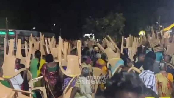 AIADMK gave chairs for free to workers who attended party conference in Thirupur 