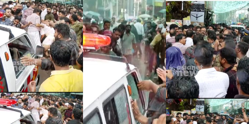 Kerala rival party workers stop fight to make way for ambulance in kozhikode Chevayoor viedo goes viral