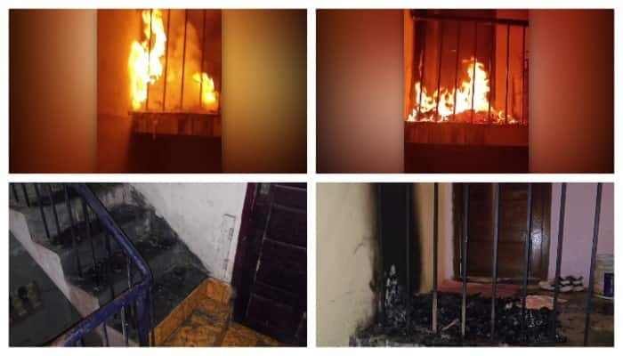 house caught fire at thrissur burned house