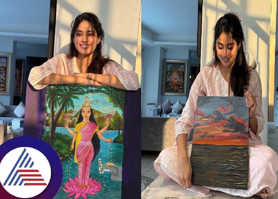 Bollywood actress Janhvi Kapoor shows off her artistic skills pav