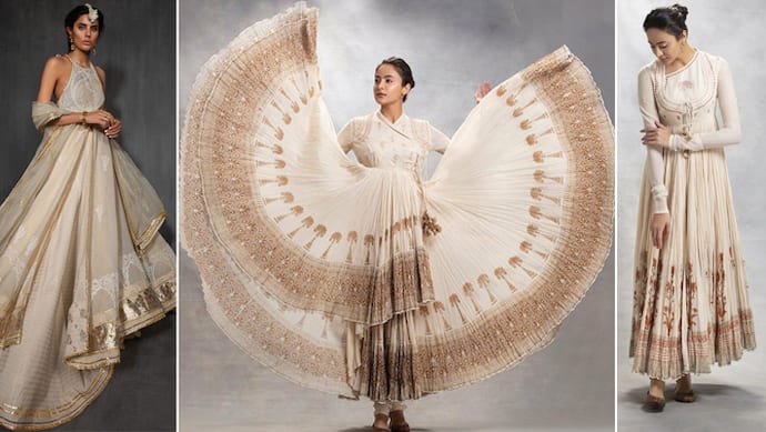 Ivory Salwar Suits Designs to hide obesity