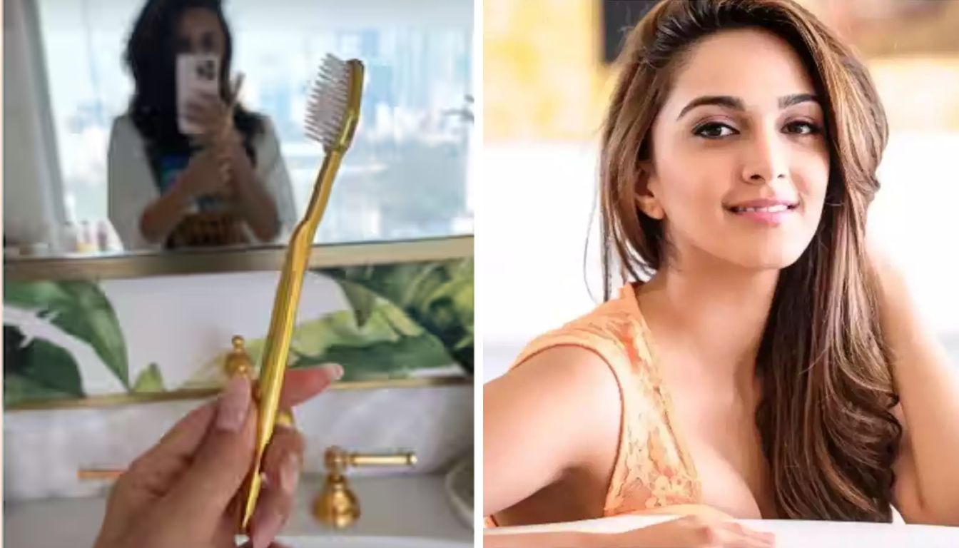 Bollywood actress Kiara Advani trolled for holding golden toothbrush roo