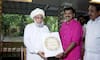 sandeep varier meets samastha president muhammad jifri muthukoya thangal in malappuram handed over Handwritten version of the Constitution