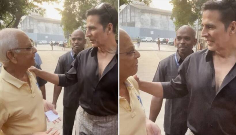WATCH: Older man complains to Akshay Kumar about public toilet at Mumbai polling booth