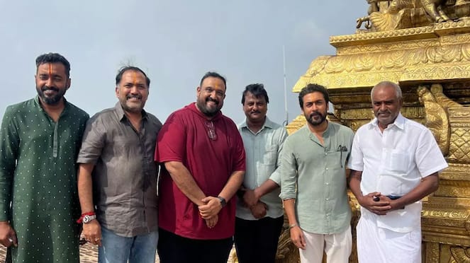 Suriya Visit Sri Yoga Narasimha Swamy Temple with Kanguva Director Siruthai Siva gan