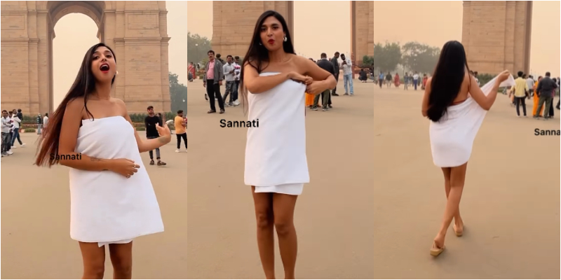 Kolkata Model's Dance in a Towel at India Gate  