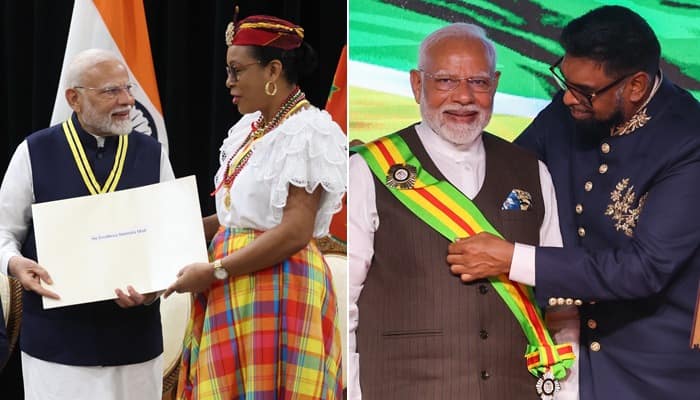 PM Modi conferred with Dominica and Guyana's top awards, dedicates it to 140 crore Indians (WATCH) snt