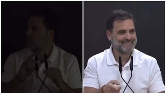 'Adani power, Modi power': Rahul Gandhi's presser on US indictment faces power cut, WATCH viral video shk