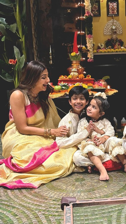 Shilpa with kids