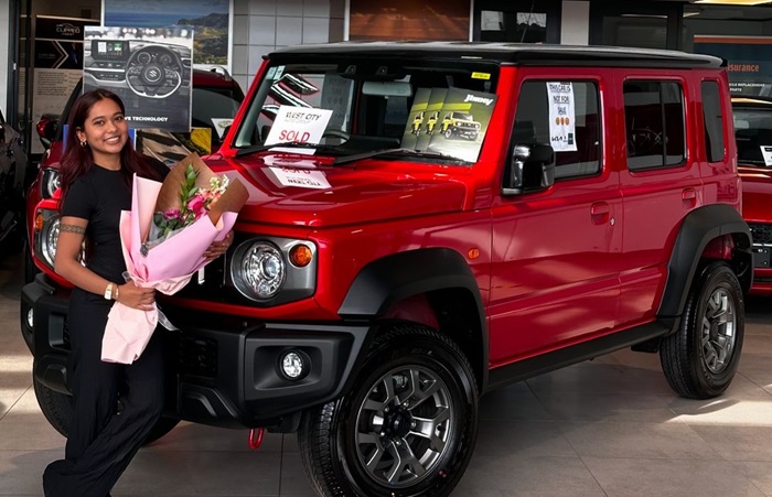 Sasha Prasad all new car jimny ತಾರೆಯ ಹೊಸ ಕಾರು ವಿಡಿಯೋಗೆ ಅಭಿಮಾನಿಗಳ ಲೈಕ್ಸ್