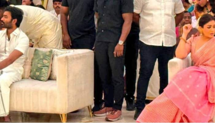 Nayanthara and Dhanush attend Idly Kadai Movie Producer Aakash Bhaskaran Wedding gan