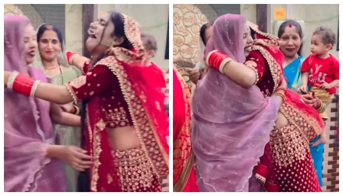 video of Bride cries as she leaves her family followed by a twist goes viral