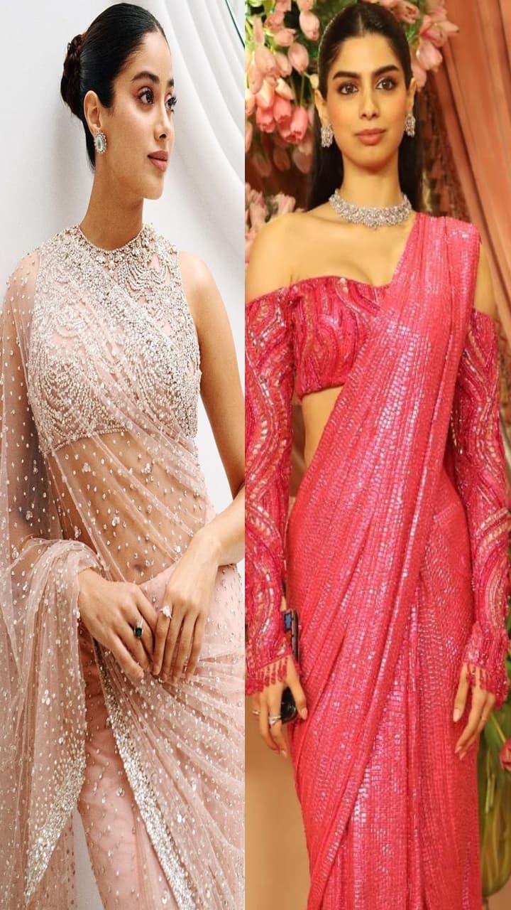 Janhvi Kapoor vs Khushi Kapoor Saree Styling Ideas for Sisters gow