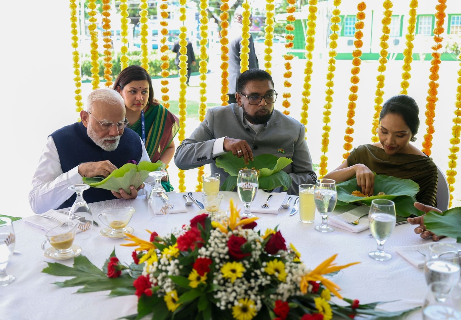 PM Modi thanks people of Guyana, President Ali for warm hospitality; share pics of relishing 7-curry meal snt