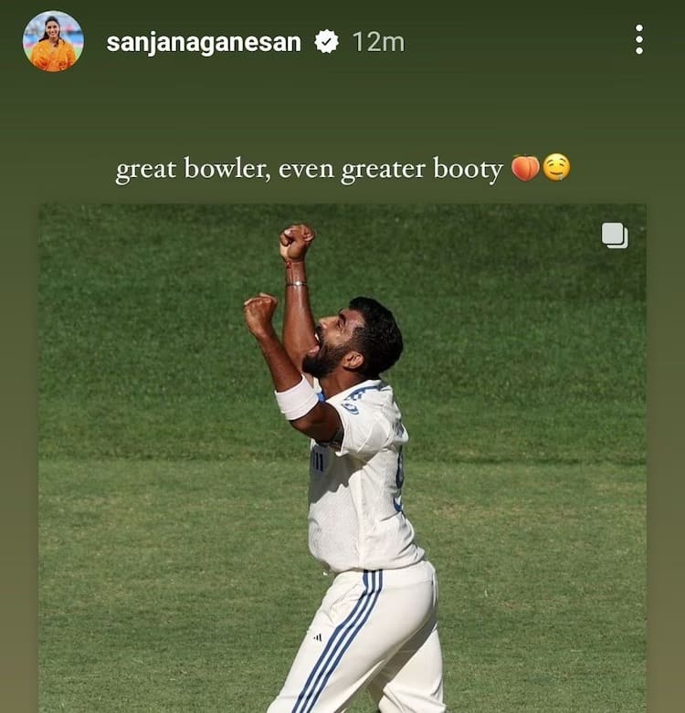 Sanjana Ganesan praises Jasprit Bumrah spell in Perth cheeky Post san