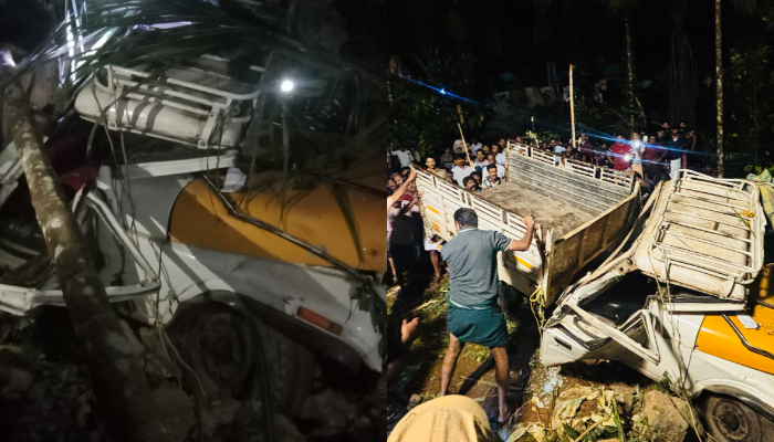 Mini pick-up van carrying workers overturned big accident in kozhikode Many people injured