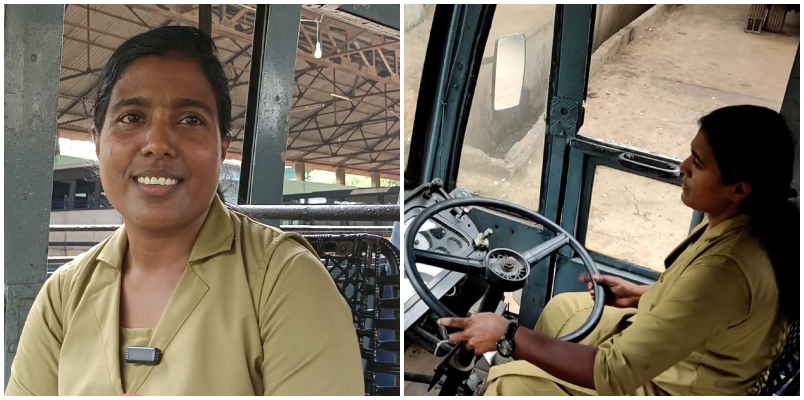 Kattakkada native Raji became the second woman driver of KSRTC and first woman in Thiruvananthapuram