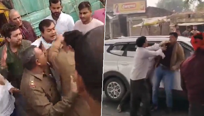 Caught on camera: Varanasi cop thrashed by mob after car hits auto, his family waited inside (WATCH) gcw