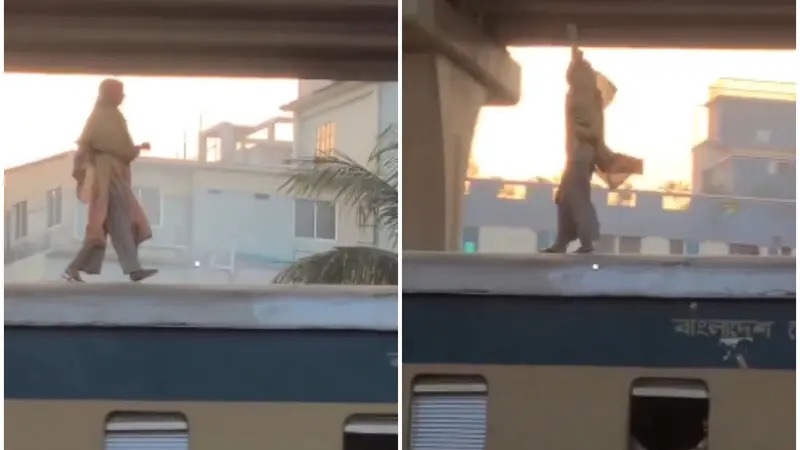 Real life Subway Surfers! Woman seen dancing, running on roof of moving train; video shocks Internet (WATCH) shk