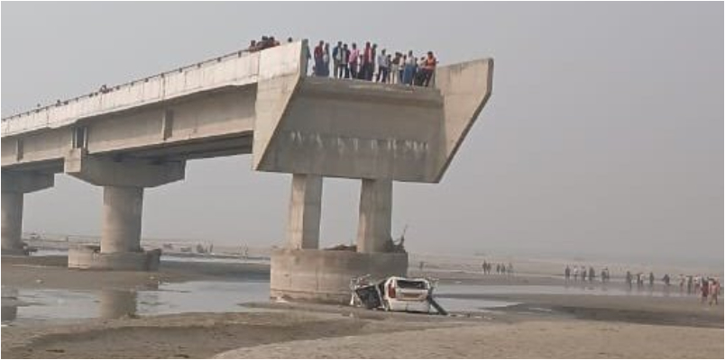 car falls into river from 50 feet high under construction bridge three young men died 