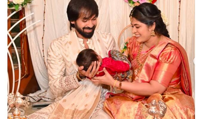 Bigg Boss Maanas and his wife with their newly born son dtr