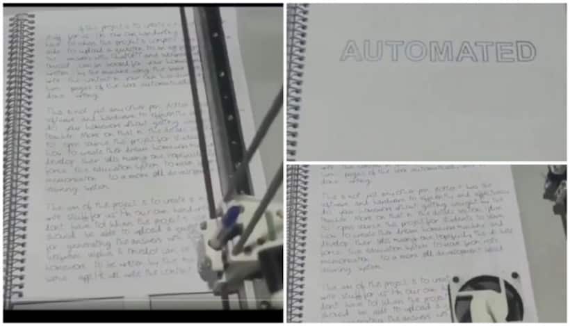 AMAZING! Kerala teen builds automated machine that uses AI to write homework in his handwriting (WATCH)