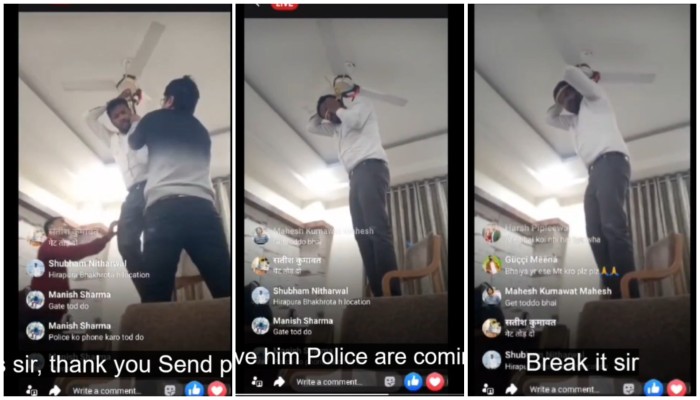 Jaipur SHOCKER! Man tries to hang self during Facebook live, saved by police in nick of time (WATCH) shk