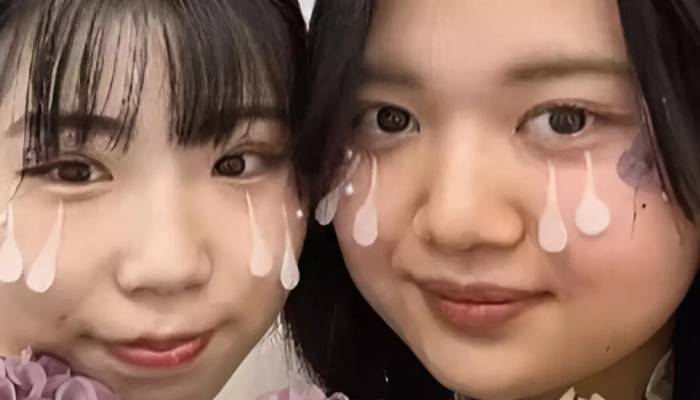 3D teardrop make up with hot glue new trend in Japan 