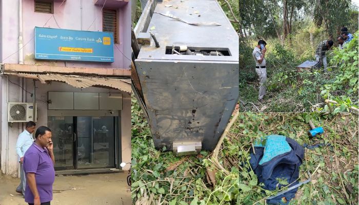 Bengaluru Canara Bank ATM Robbery Gang carried away Machine in Auto sat