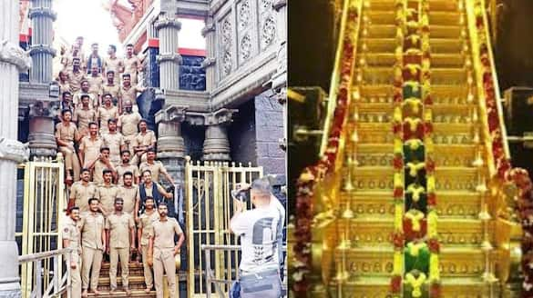 Kerala Police photo on Sabarimala sacred Pathinettampadi sparks row san