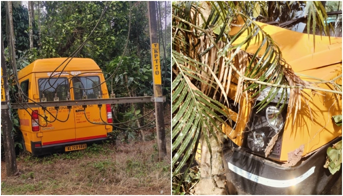 school bus accident in wayanad 19 students and three staff were injured