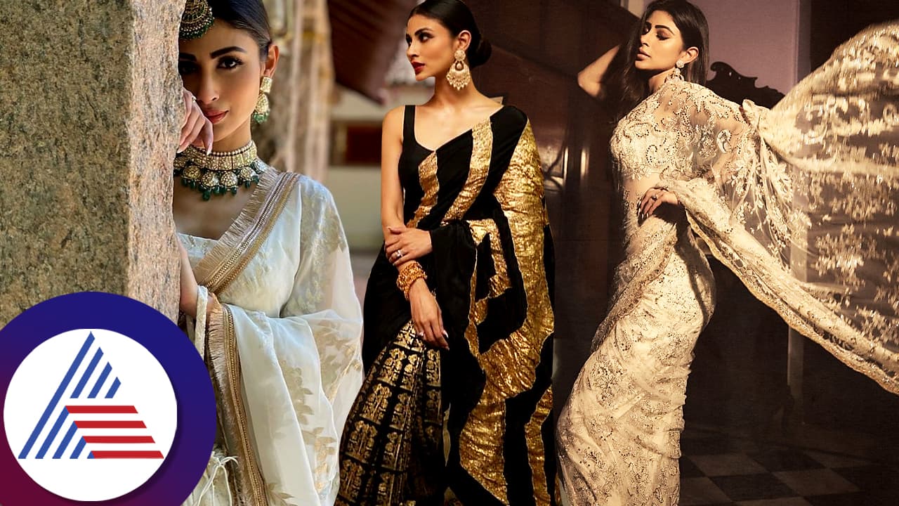 Actress Mouni Roys glamorous saree look pav