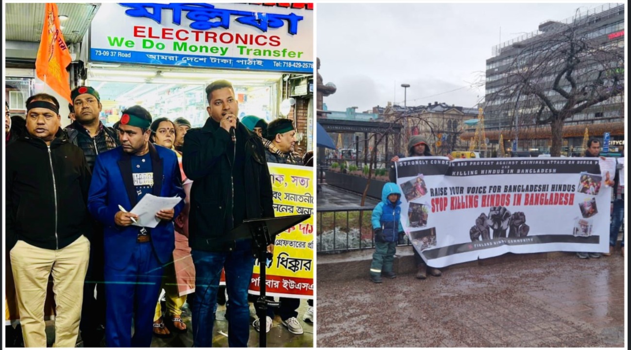 Hindus unite worldwide, take to streets to condemn Chinmoy Das' arrest, atrocities in Bangladesh (WATCH) shk