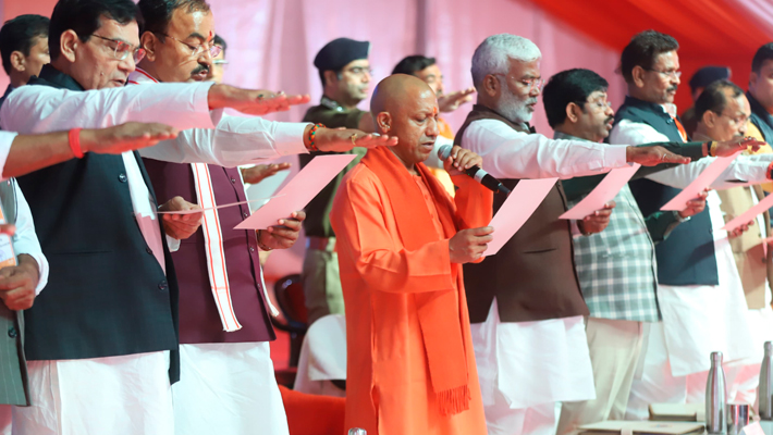 CM Yogi Adityanath takes cleanliness pledge for Prayagraj Mahakumbh 2025