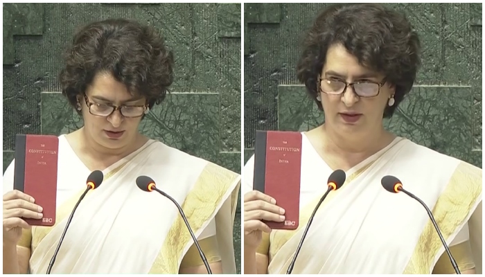 priyanka gandhi oath taking ceremony as mp of wayanad 