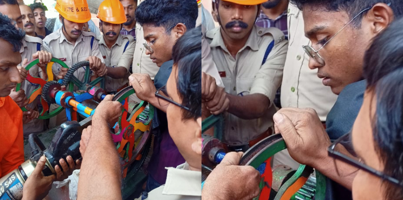 student hand stuck in sugar cane juice machine in kozhikode