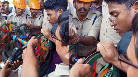 student hand stuck in sugar cane juice machine in kozhikode