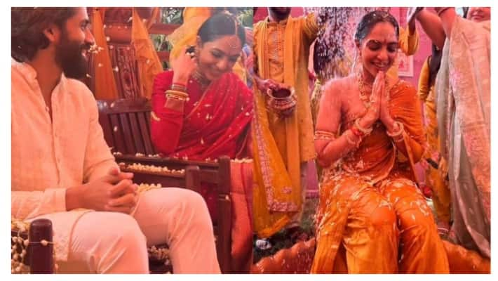 sobhita and naga chaitanya haldi celebration photos goes viral mma