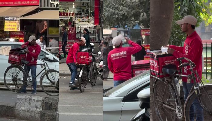 Social Media Influencer helps Zomato Delivery boy for new bike mrq