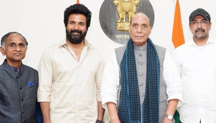 Defense Minister Rajnath singh wished sivakarthikeyan for amaran ans