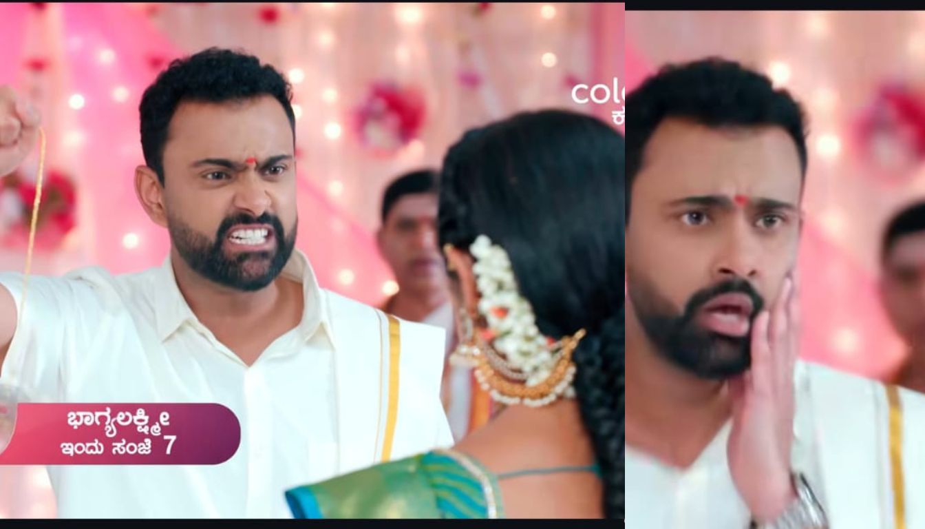 Bhagya slaps Tandav in Bhagyalakshmi serial roo