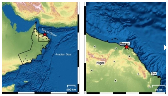 mild earthquake recorded in oman 