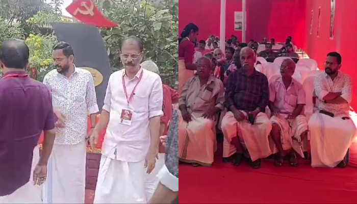 P Sarin's surprise visit at CPM Ottapalam area conference venue