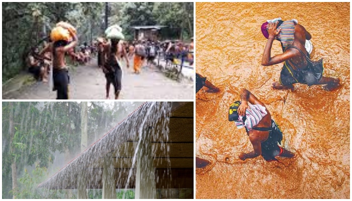 Alert for sabarimala pilgrims extremely heavy rainfall in pathanamthitta red alert 