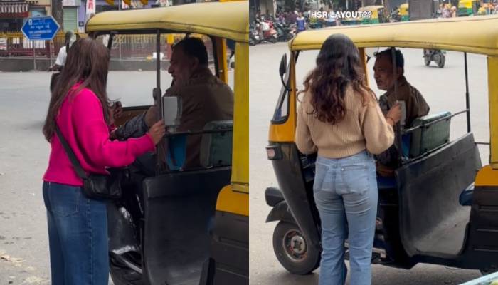 two women one talking kannada and one talking hindi Bengaluru auto drivers reaction viral video