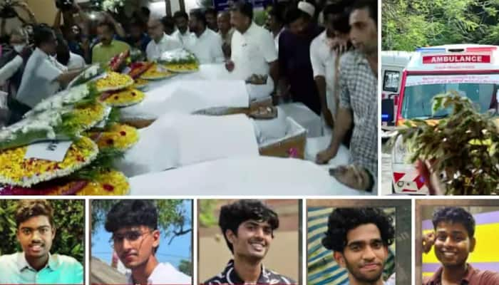 Emotional scenes in Kerala's Alappuzha as bodies of medicos killed in crash kept for public homage anr