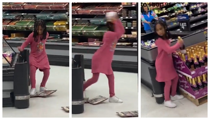 Video of girl throwing away items at Walmart store goes viral in social media 