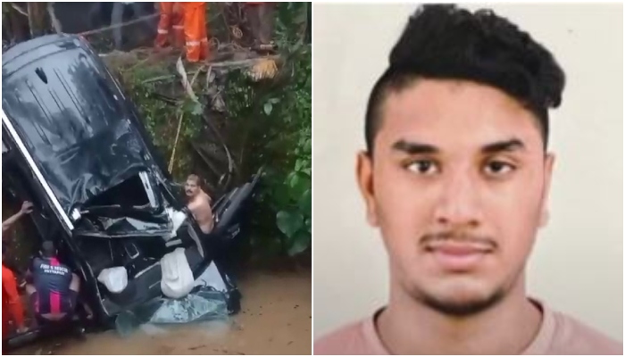 car fell into pond in kannur youth died