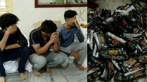 three youths arrested with banned tobacco products worth 5 lakh from a rented house in kaloor