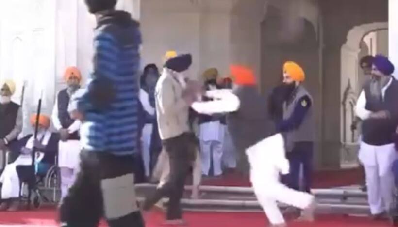 Punjab: Gunshots fired at Sukhbir Singh Badal during religious duty at Golden temple in Amritsar (WATCH)